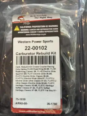 26-00102 All Balls 26-10055 Carburetor Rebuild Kit #26-00102 - Harley New