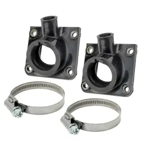 Yc103 Caltric Cb122 Set Of 2 Carburetor Intake Boots Joints With Clamps For Yamaha Rz350 1984-1985