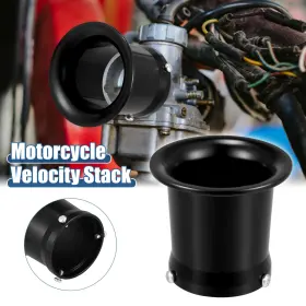 Carpopart 781913955303 55mm Motorbike Velocity Stack Carb Carburetor Air Filter Funnel Trumpet Black