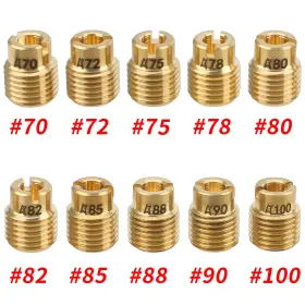 Fittasticy 710412984569 Carburetor Main Jet Slow Pilot Kit For Pwk Keihin Oko Cvk Carb Gold 10pcs