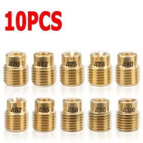 Fittasticy 710597685619 10pcs Carburetor Main Jet Slow Pilot Kit For Pwk Keihin Oko Cvk Carb Gold