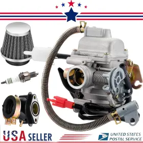 24mm-pd24j Gearzaar Carburetor For 4- Stroke Gy6 125cc 150cc 152qmi 157qmj Engine 24mm Pd24j New