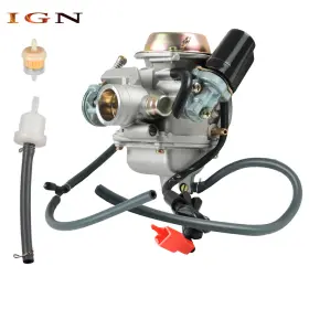 Ign761530 Genrics Pd24 24mm Carburetor Carb With Electric Choke For Gy6 150cc Mopeds Scooters Atvs