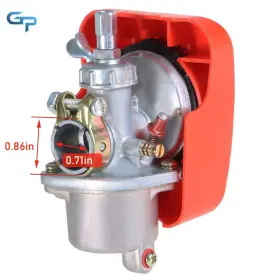 Gre115640 Greatparts 2 Stroke Bike Engine Red Carburetor For 80cc Bicycle Motorized Kit