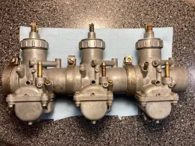 16001-103 Kawasaki Oem H1 Mach 3 500 Triple Window Windowed Carburetor Carb L C R Set Vtg