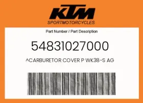 54831027000 Ktm Genuine Carburetor Cover P Wk38-s Ag -