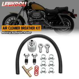 09001-0019c-fm Lenkdou Air Cleaner Breather Kit For Harley 93-17 Big Twin Dyna Softail Sportster 91-22