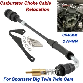 Mp10-005-0027b-aleus Lenkdou Carburetor Choke Cable Relocation Kit For Harley Sportster Xl 88-06 Big Twin Cam