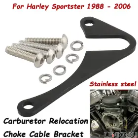 Mp10-005-0027b-dt Lenkdou Cv Choke Cable Relocation Bracket Stainless Steel For Harley Dyna Sportster
