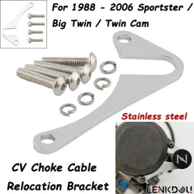 Mp10-005-0027cdtus Lenkdou Chrome For Harley Sportster Dyna Cv Choke Cable Relocation Bracket Us Aluminum