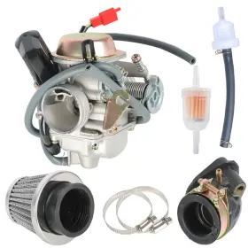 419748 Menbager 150cc Carburetor Gy6 24mm With Air Filter Intake Fuel Kit For Roketa Gokart