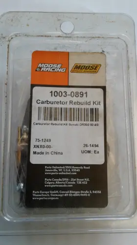 1003-0891 Moose Nos Carburetor Rebuild Kit For Stock Suzuki Dr350 Carb 1992-1993