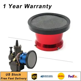 Onestart 613654298145 Us Red Carburetor Air Filter Horn Cup With Net Funnel Velocity Stacks For Carb