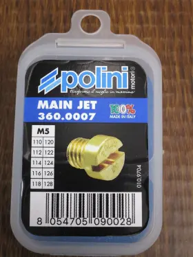 360.0007 Polini M5 Main Jet 110 112 114 116 118 120 122 124 126 128 New