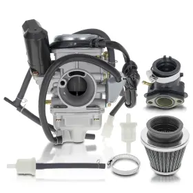 Realray 710050484445 Carburetor 26mm Air Filter For Gy6 150cc Atv Go Kart Scooter Kazuma Taotao Sunl