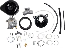 110-0148 S&s Cycle Super E Carburetor Kit With Gloss Black Slasher Tearshop Air