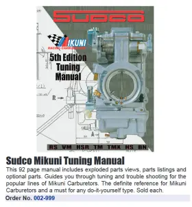 002-999 Sudco Mikuni Tuning Manual