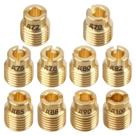 Topgearsltd 710412977509 10pcs Carburetor Main Jet Slow Pilot Kit Fits Pwk Keihin Oko Cvk Carb Gold