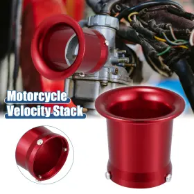 X Autohaux 724117903336 55mm Motorcycle Velocity Stack Carb Carburetor Air Filter Funnel Trumpet Red