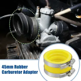 X Autohaux 781913960871 45mm Id Yellow Carburetor Adapter Inlet Intake Pipe Boot Interface With Clamp