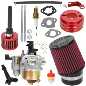 Gr-kl-39-red Yoxufa Carburetor Air Filter Adapter Kit For Predator 212cc 196cc 224cc Engine Go Kart