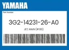 Yamaha Genuine Jet, Main (#130) 3G2-14231-26-A0 New. Price: $10.31.