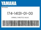 Yamaha Genuine Spring, Throttle Valve 174-14131-01-00 New. Price: $11.83.