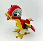 1960'S Mikuni Japanese Antique Wind Up Hopping Bird Litho Toy Red/yellow/green Used. Price: $25.00.