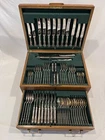 Vintage 75 Piece James Dixon Sons Silverplate Chesterfield & Case Flatware 3130. Price: $624.00.