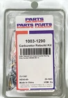New Genuine Parts Unlimited 1003-1290 Carburetor Rebuild Kit. Price: $36.00.