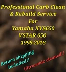 1998-2016 Yamaha Vstar Professional Carb Clean & Rebuild Service XVS650 Used. Price: $259.00.