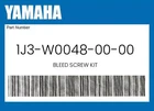 Yamaha Genuine Bleed Screw Kit 1J3-W0048-00-00 New. Price: $30.11.