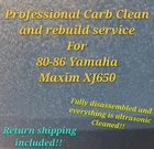 80-86 Yamaha Maxim Professional Carb Clean & Rebuild Service Used. Price: $449.00.