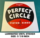 Perfect Circle Piston Rings Vinyl Decal Sticker - Vintage Nascar Road Racing Used. Price: $10.21.