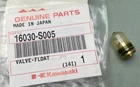 Kawasaki 16030-S005 Valve-float New Genuine. Price: $67.10.
