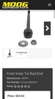 Moog EV800220 Tie End Inner For 98-04 Amigo Axiom Passport Rodeo Honda New. Price: $25.00.