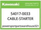 Kawasaki Oem Part 54017-0033 Cable-starter New. Price: $30.89.