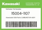 Kawasaki Genuine Carburetor-assy 15004-1107 New. Price: $363.39.